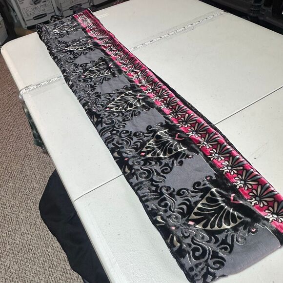 Vintage Velvet Whimsigoth Red & Black Infinity Scarf - Picture 9 of 10